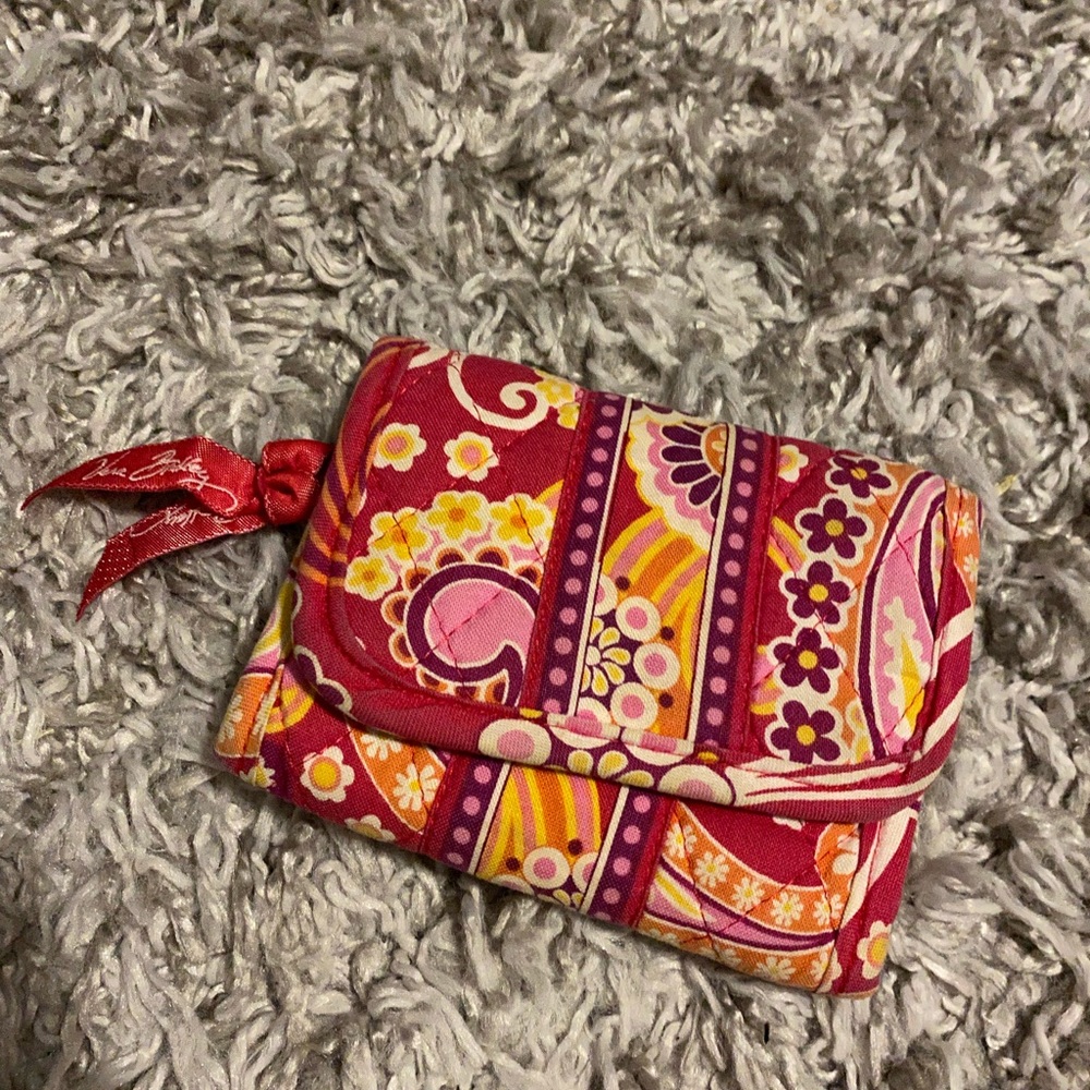 Pink red and orange Vera Bradley wallet
